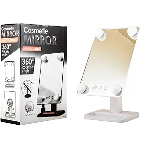 Компактное зеркало с подсветкой для макияжа MCH Cosmetie Mirror 360 Rotation Angel LED дома - Фото 1