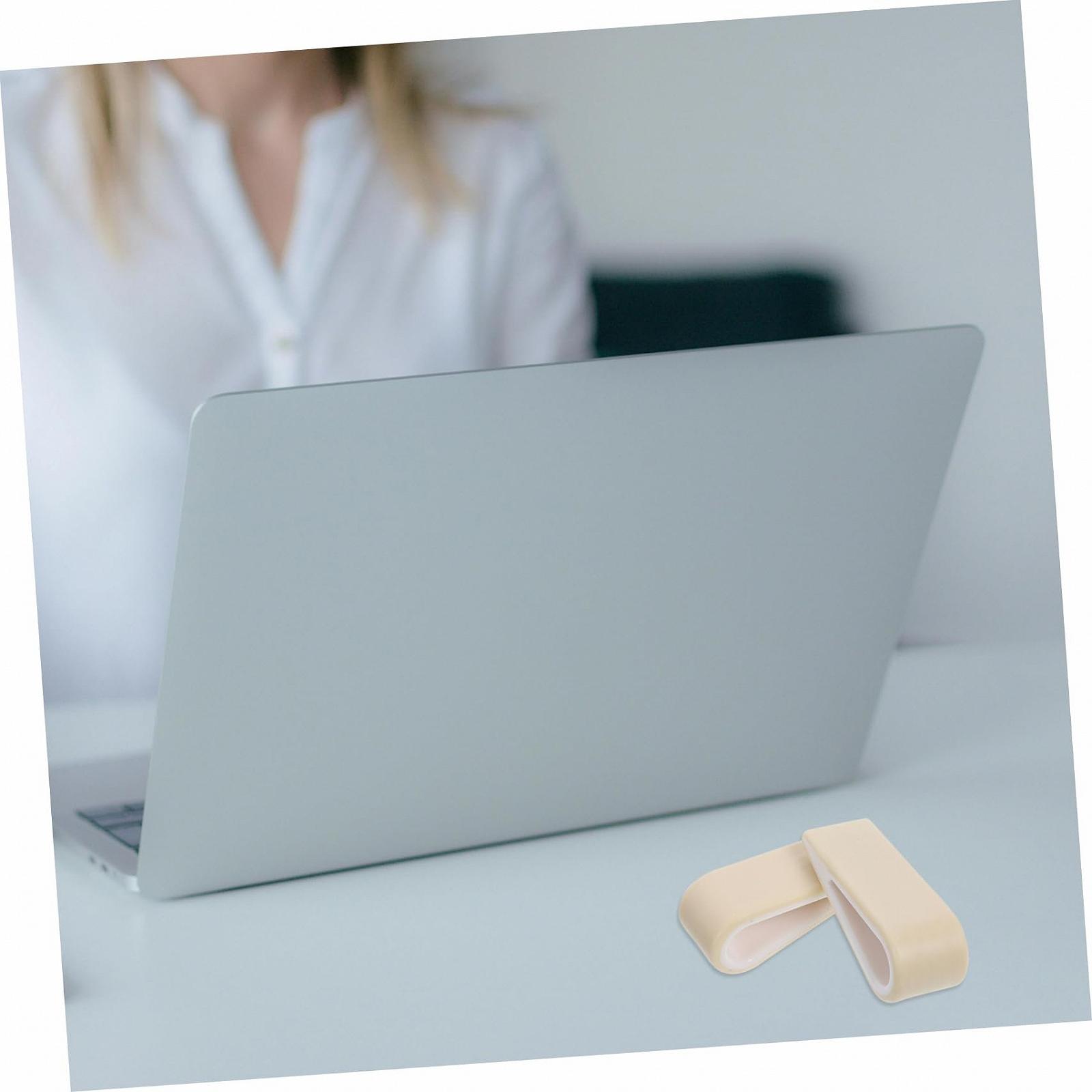 Підставка для ноутбука SEWACC 2 шт. Вентильована силіконова для ергономічної роботи, портативна та стабільна, підходить для різних розмірів ноутбуків, біла, фото №9