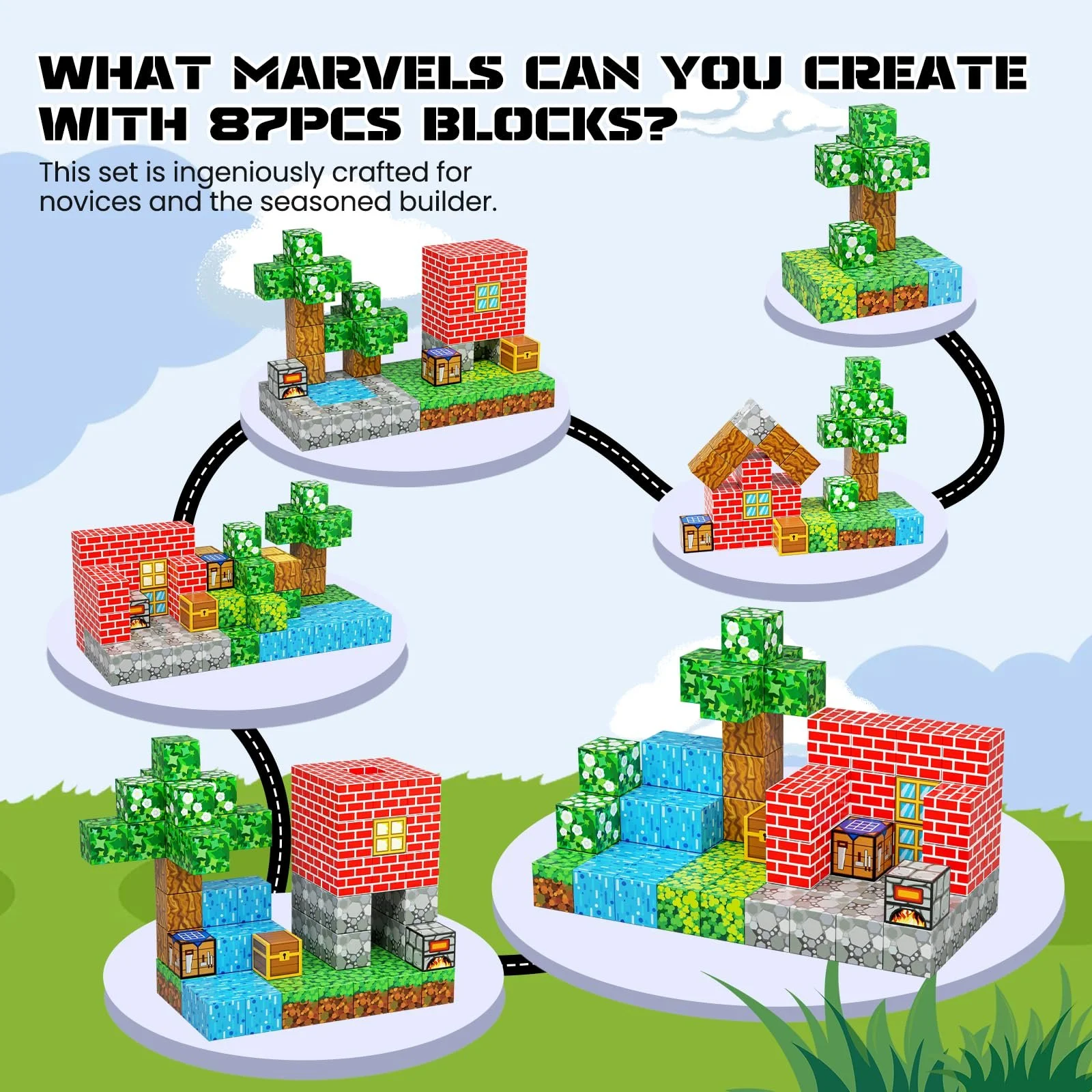 Магнитные строительные блоки Kid Odyssey Mein Landhausdorf, фото №3