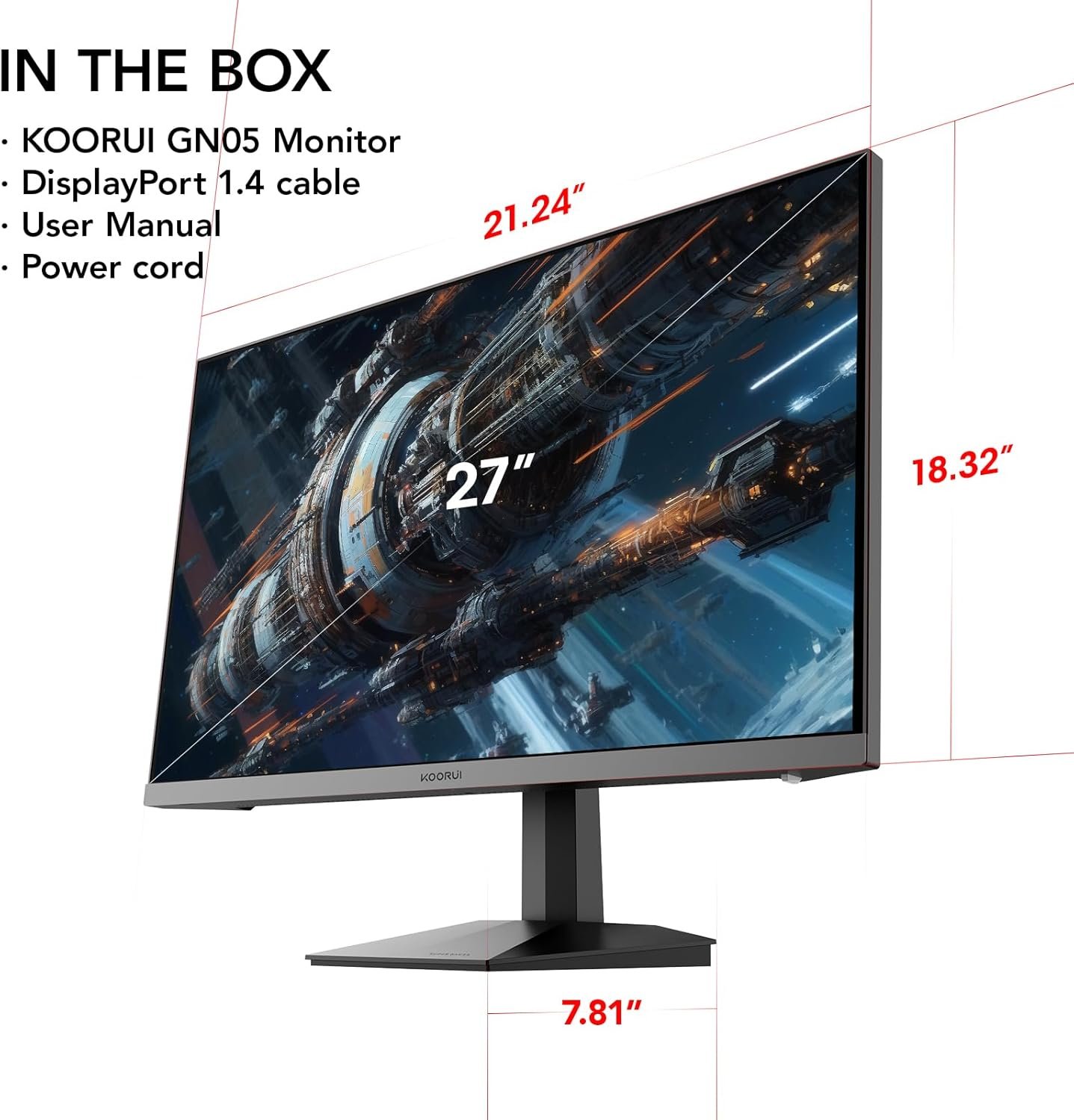 Монітор 24" KOORUI GN05 2K VA 240 Гц, фото №3