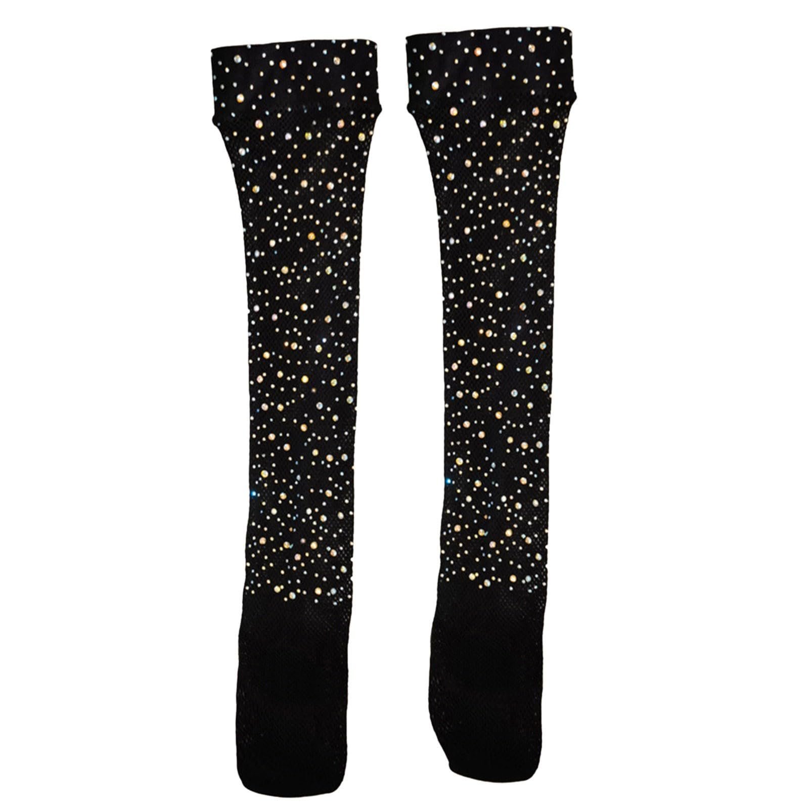 Стразы в сетку, эластичные чулки в сетку, блестящие носки в сетку, сетчатые гольфы до колен, чулки, стильные нейлоновые полые женские носки, чулки до бедра, фото №3
