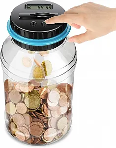 Цифровая копилка-счетчик Automatic Money Box, с LCD-дисплеем и большой емкостью (1,8 литра) - Фото 1
