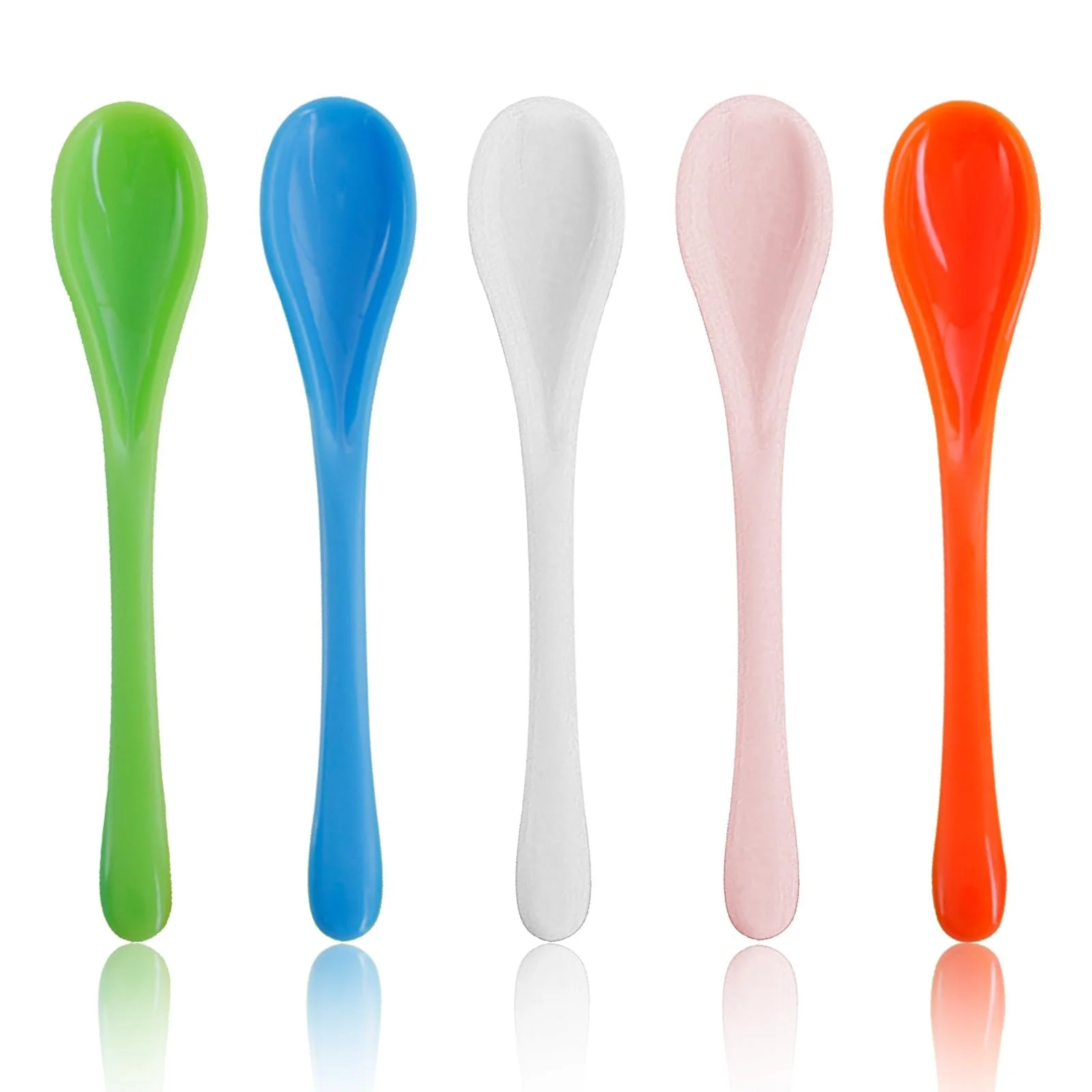 Ложки Пластикові різнокольорові ложки, 50 шт, фото №1