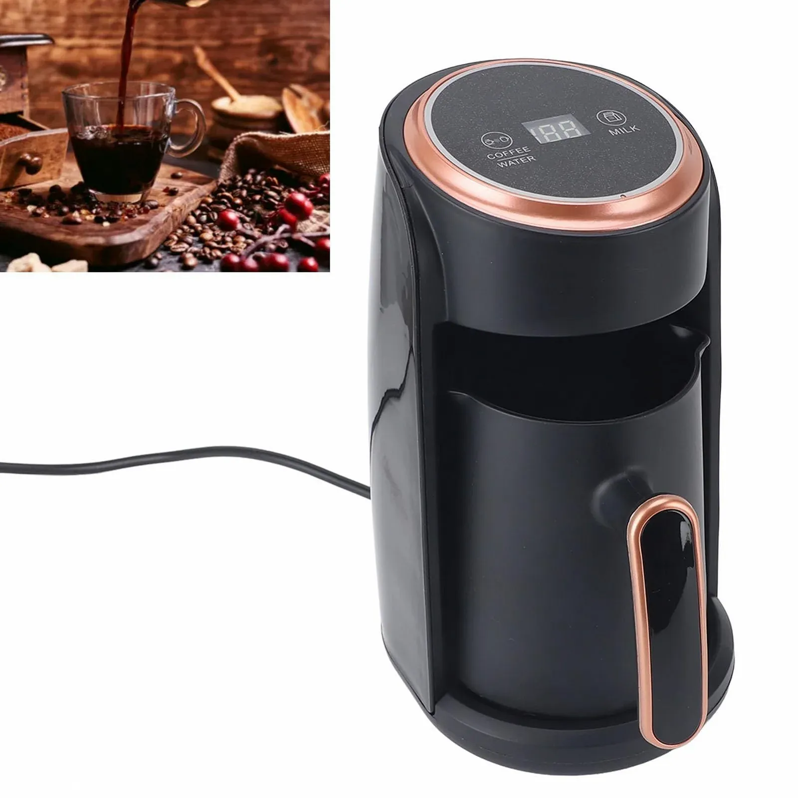 Электрическая автоматическая кофеварка для кофе по-турецки TOPINCN 600 Вт из нержавеющей стали 300 мл, фото №3