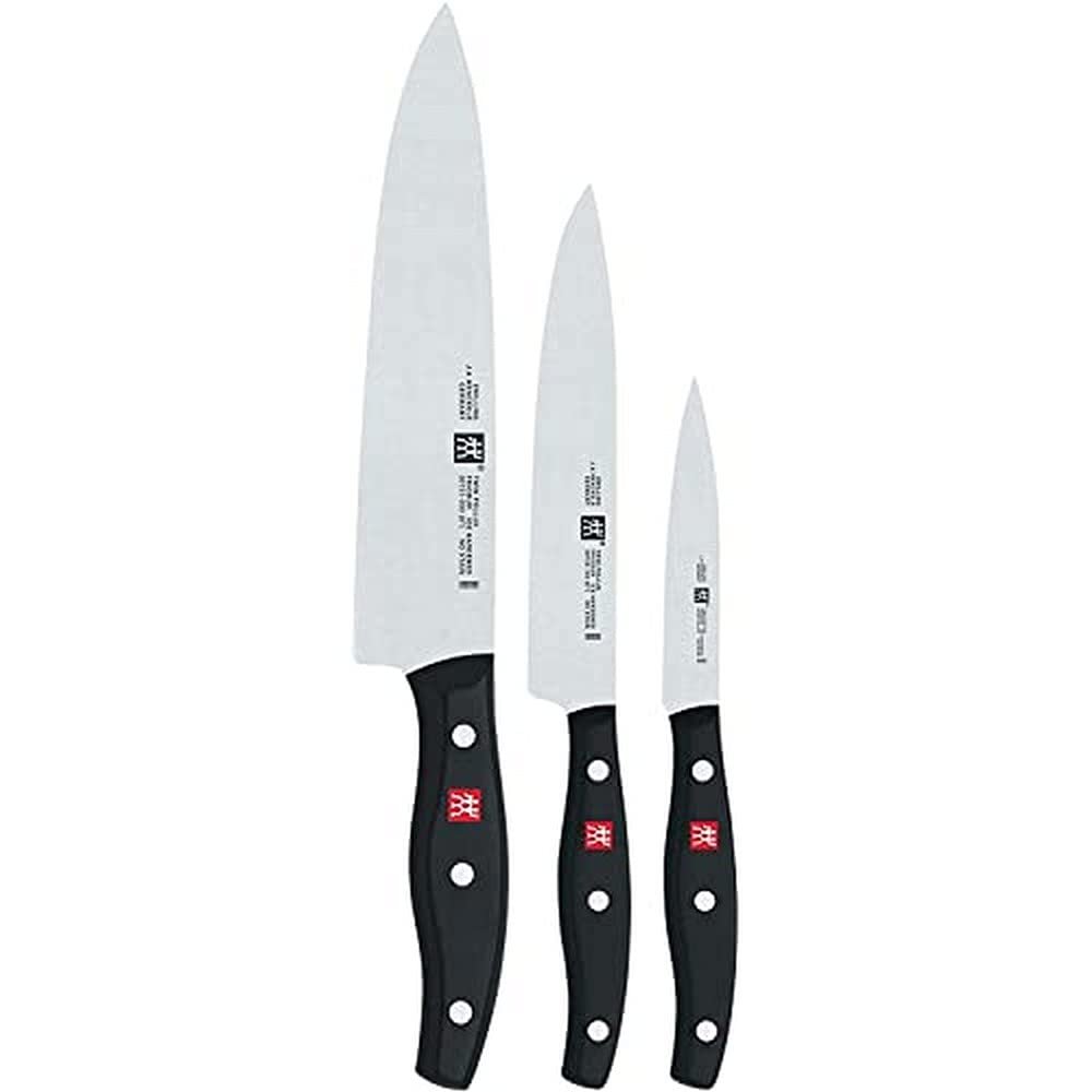 Набор ножей ZWILLING Twin Pollux, 3 предмета: нож для очистки/украшения, нож для мяса, нож шеф-повара, специальная нержавеющая сталь, пластиковая ручка, черный, фото №2