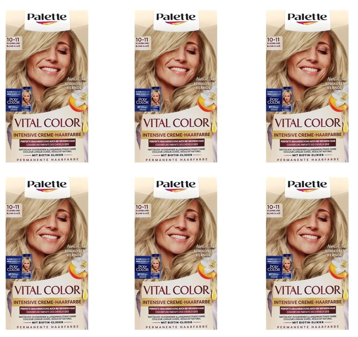 Крем-краска для волос Poly Palette Vital Colour 10-11 Серебристый Блондин, фото №1 Крем-краска для волос Poly Palette Vital Colour 10-11 Серебристый Блондин, фото №1