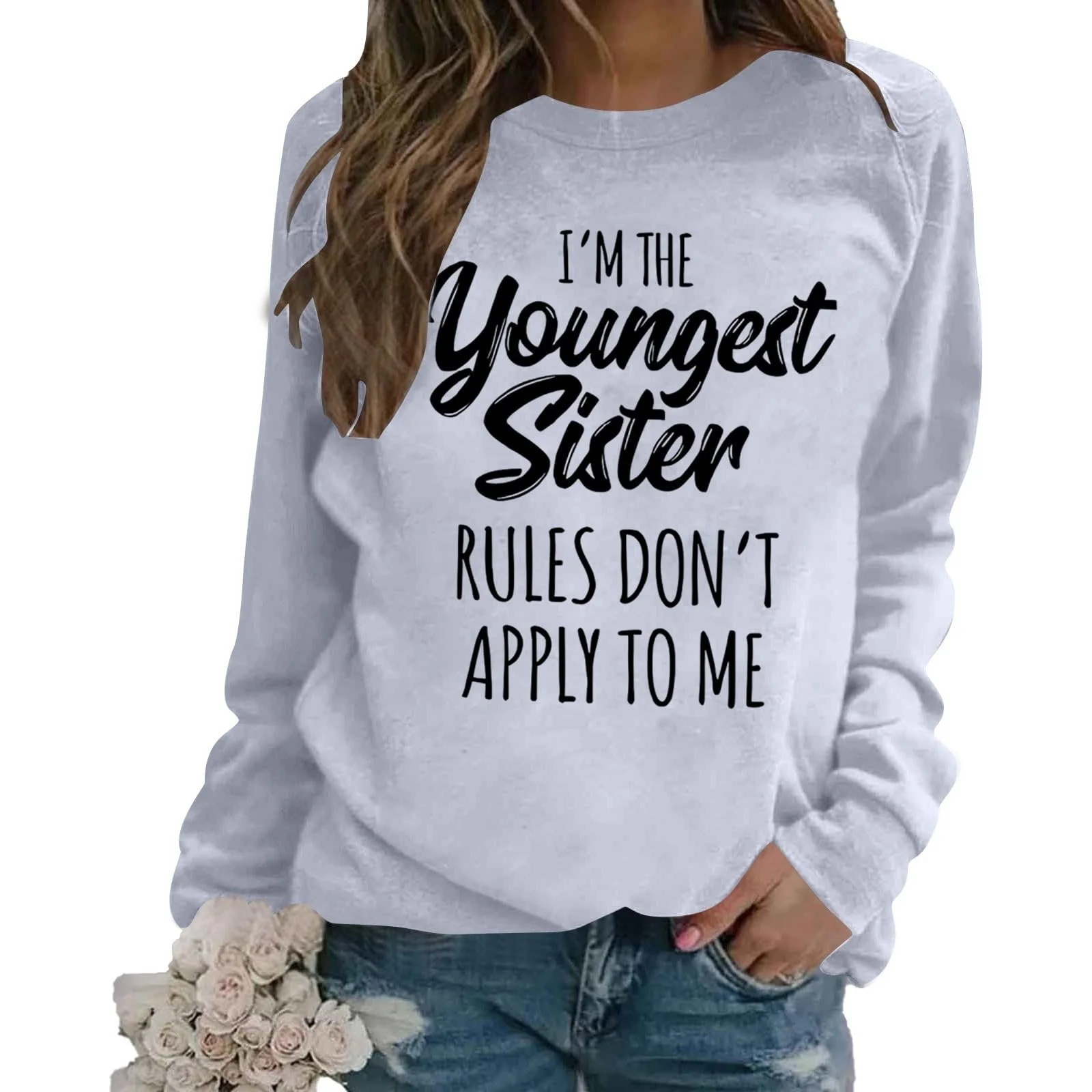 Пуловер Qzeanxy Женский Свитшот Однотонный, фото №5