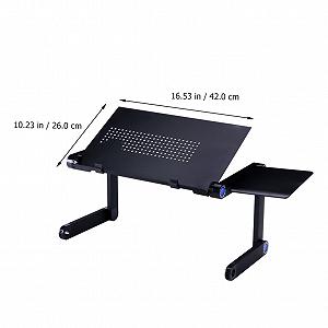 Регулируемая Подставка для Ноутбука Sewroro Алюминиевая с Эргономичным Наклонным Дизайном со Встроенной Подставкой для Мыши Совместима с Планшетами и Ноутбуками Складная с Вентиляцией synthetic.ua - Фото 1