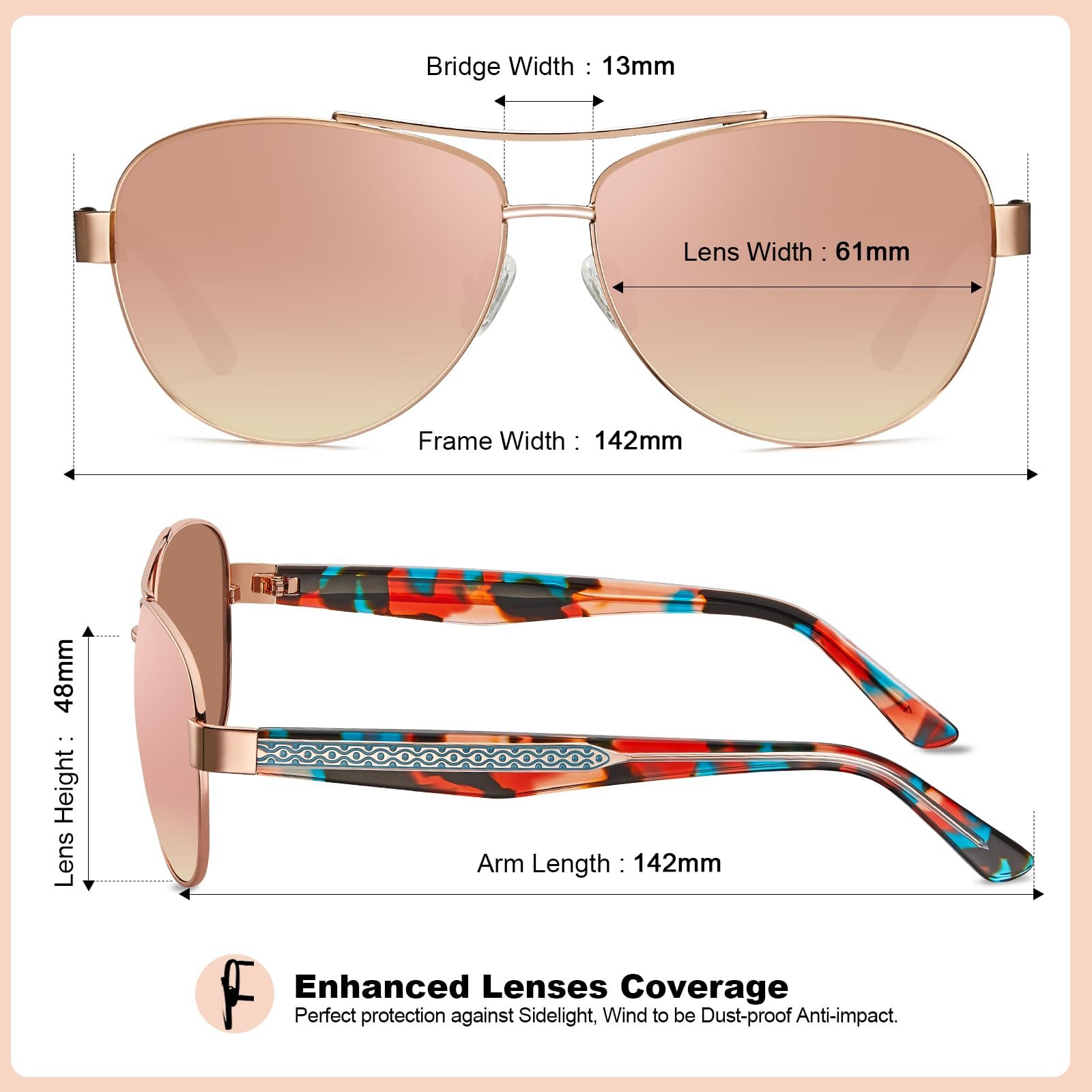 Сонцезахисні окуляри Авіатор CARFIA Поляризовані UV400 Ретро Вінтаж Стильні для жінок, фото №5 Сонцезахисні окуляри Авіатор CARFIA Поляризовані UV400 Ретро Вінтаж Стильні для жінок, фото №5