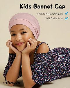 Шапка для сну Alnorm Curly Girls з сатиновою підкладкою та регульованою комфортною еластичною стрічкою для дівчат-підлітків synthetic.ua - Фото 1