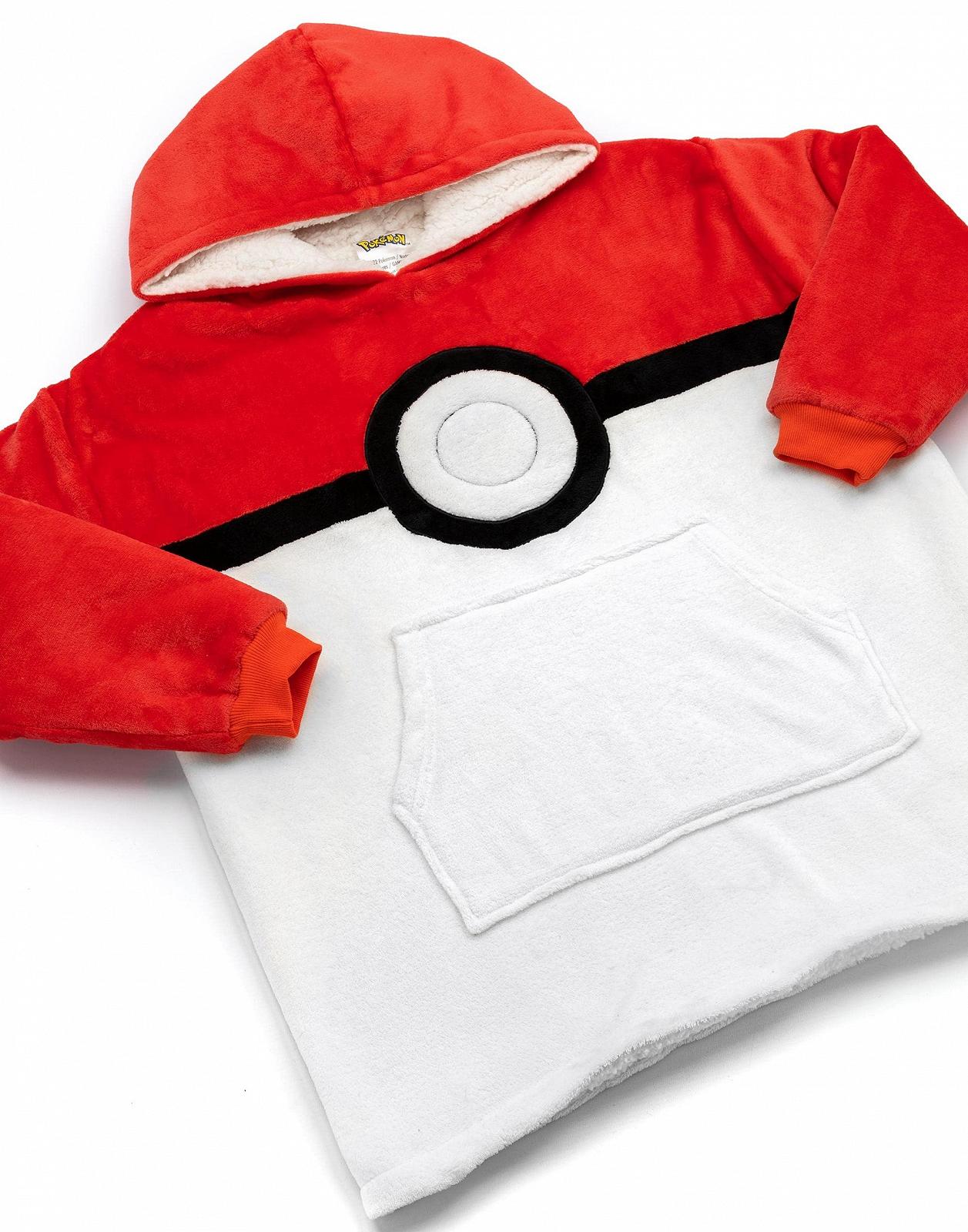 Детское худи-одеяло оверсайз Pokemon Pikachu или Pokeball, флис шерпа, один размер, фото №8