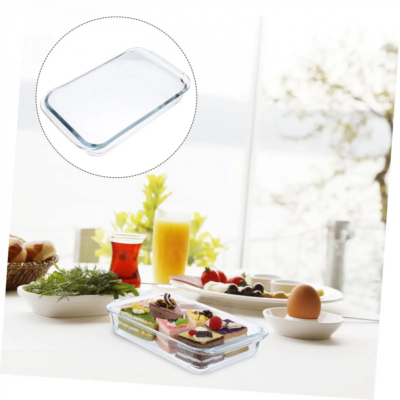 Форма для запекания GLEAVI Закаленное стекло Прямоугольная Большая Термостойкая, фото №8