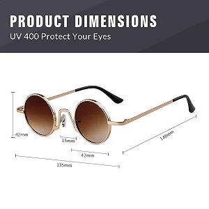 Сонцезахисні окуляри Круглі Adewu Ретро Метал Вінтаж для Чоловіків та Жінок synthetic.ua - Фото 1