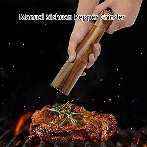 Набір Деревʼяних Млинків для Солі та Спецій з Регульованим Керамічним Механізмом synthetic.ua - Фото 1