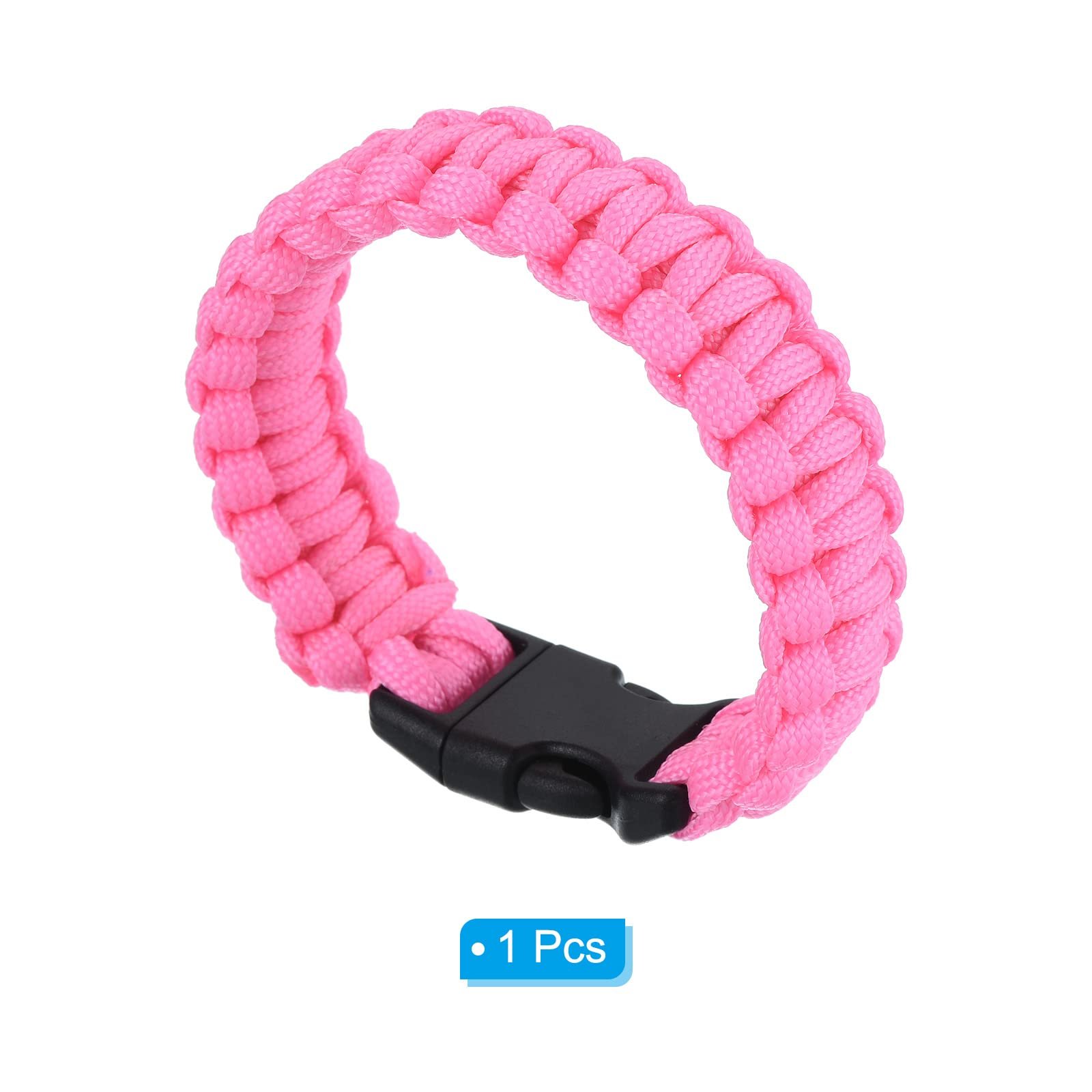 Браслет Paracord PATIKIL Survival, плетений, рожева поліефірна мотузка для парашута, фото №3