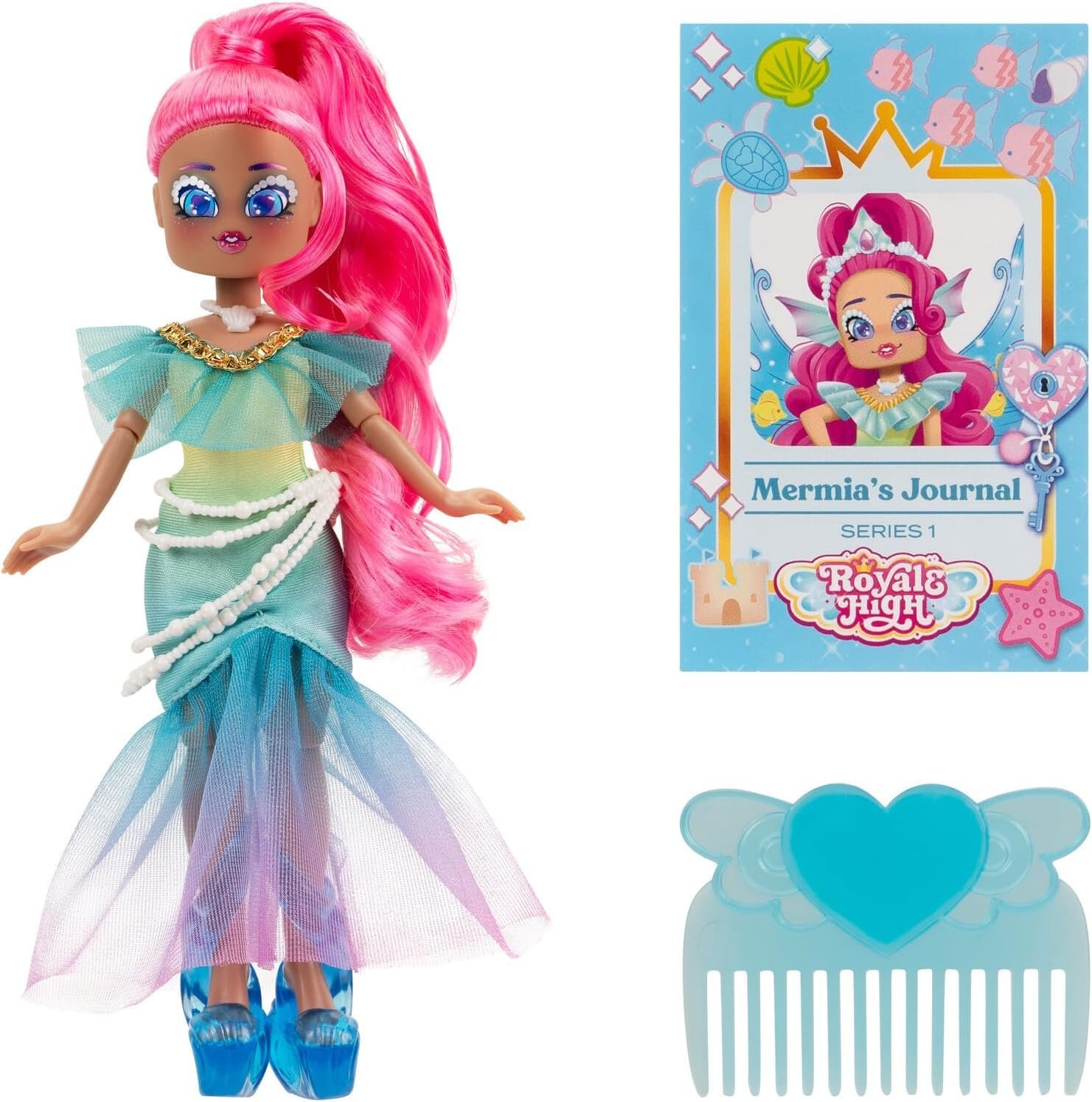 Модная кукла Mermia the Water Fairy Royale High RYH0022, 23 см, разноцветная/Цвет морской волны, фото №4