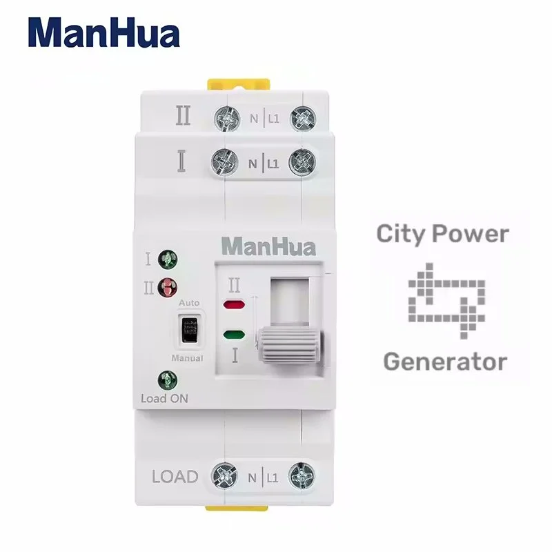 Автомат введення резерву ManHua MES1-63NS/2P 63A 220V АВР перемикач, фото №1