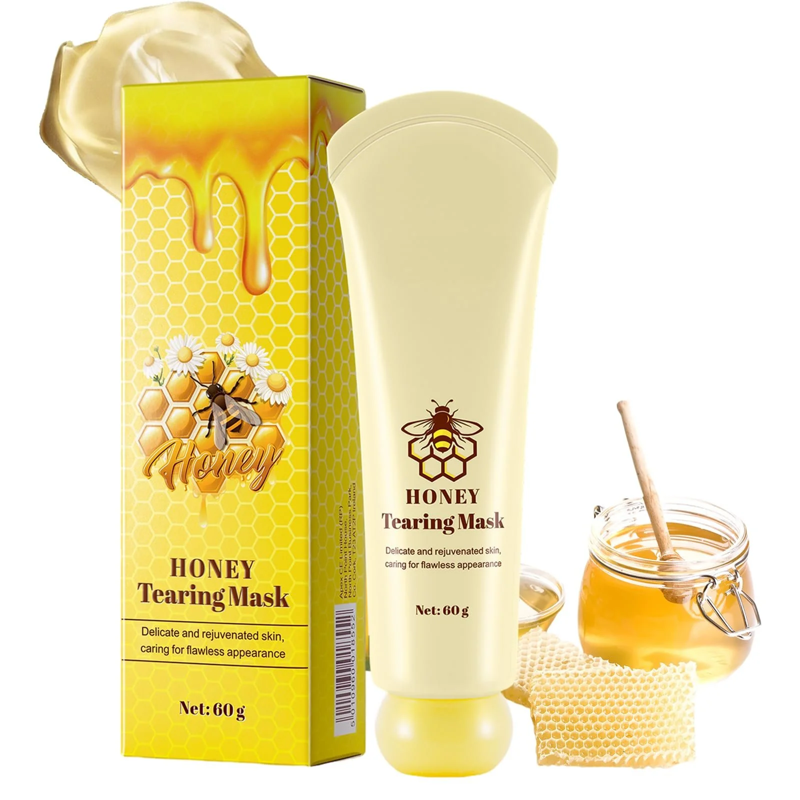 Маска для лица медовая, пленочная, для очищения пор, коллагеновая, отрывная маска для лица, для очищения кожи лица, маска для удаления черных точек, маска для сужения пор, маска против морщин, фото №1