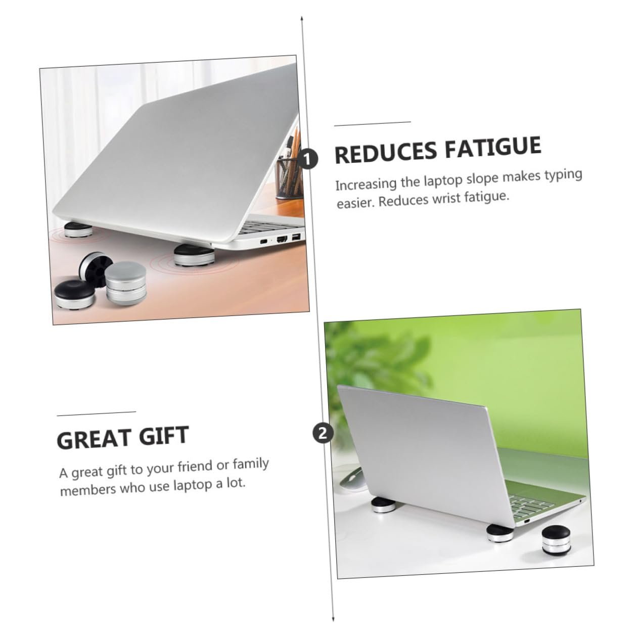 Підставка для ноутбука регульована по висоті, нековзна для ергономічної роботи портативна, стабільна для ноутбуків (2 шт), фото №3