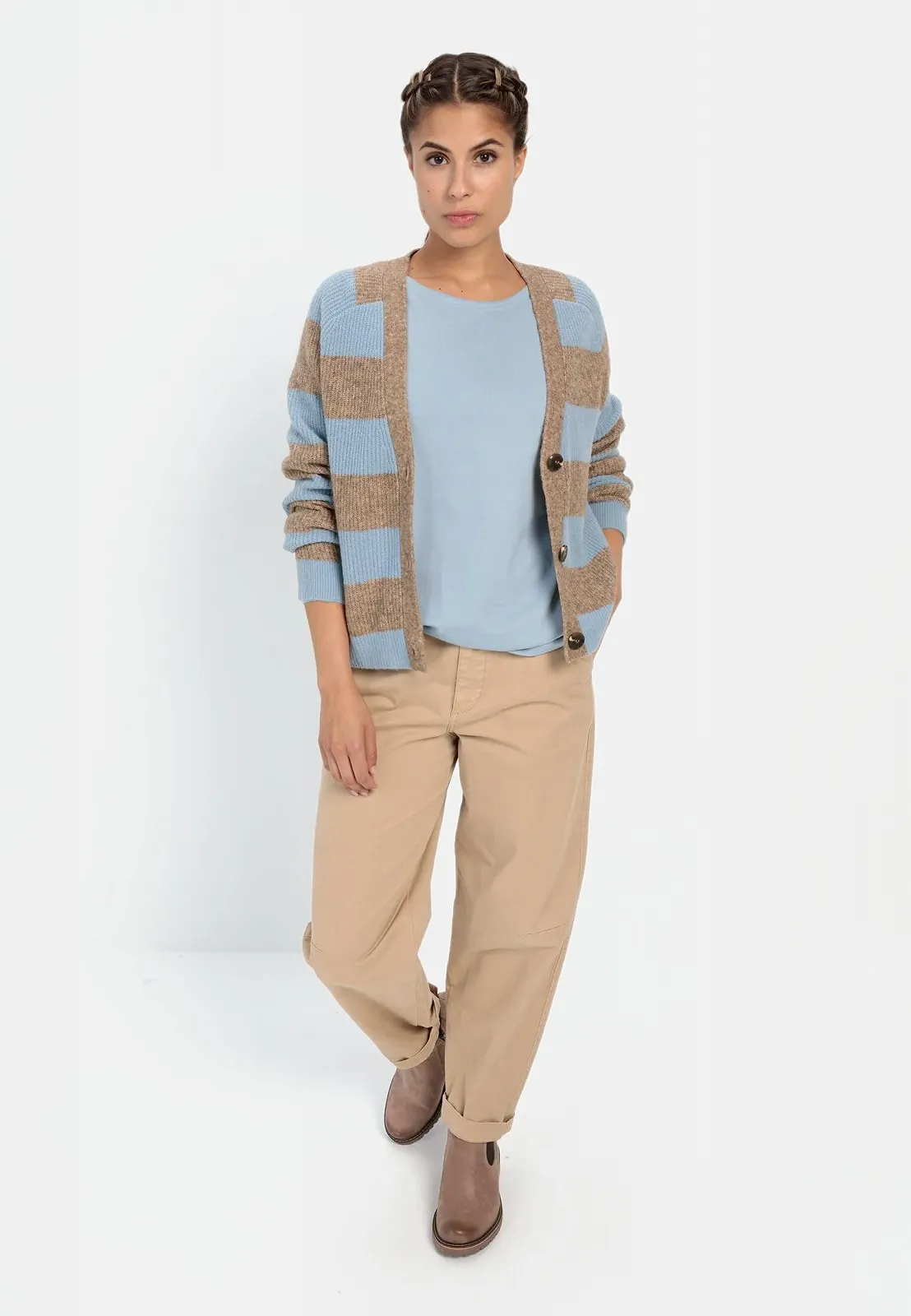 Жіночий світшот camel active з круглим вирізом з чистої бавовни, фото №4