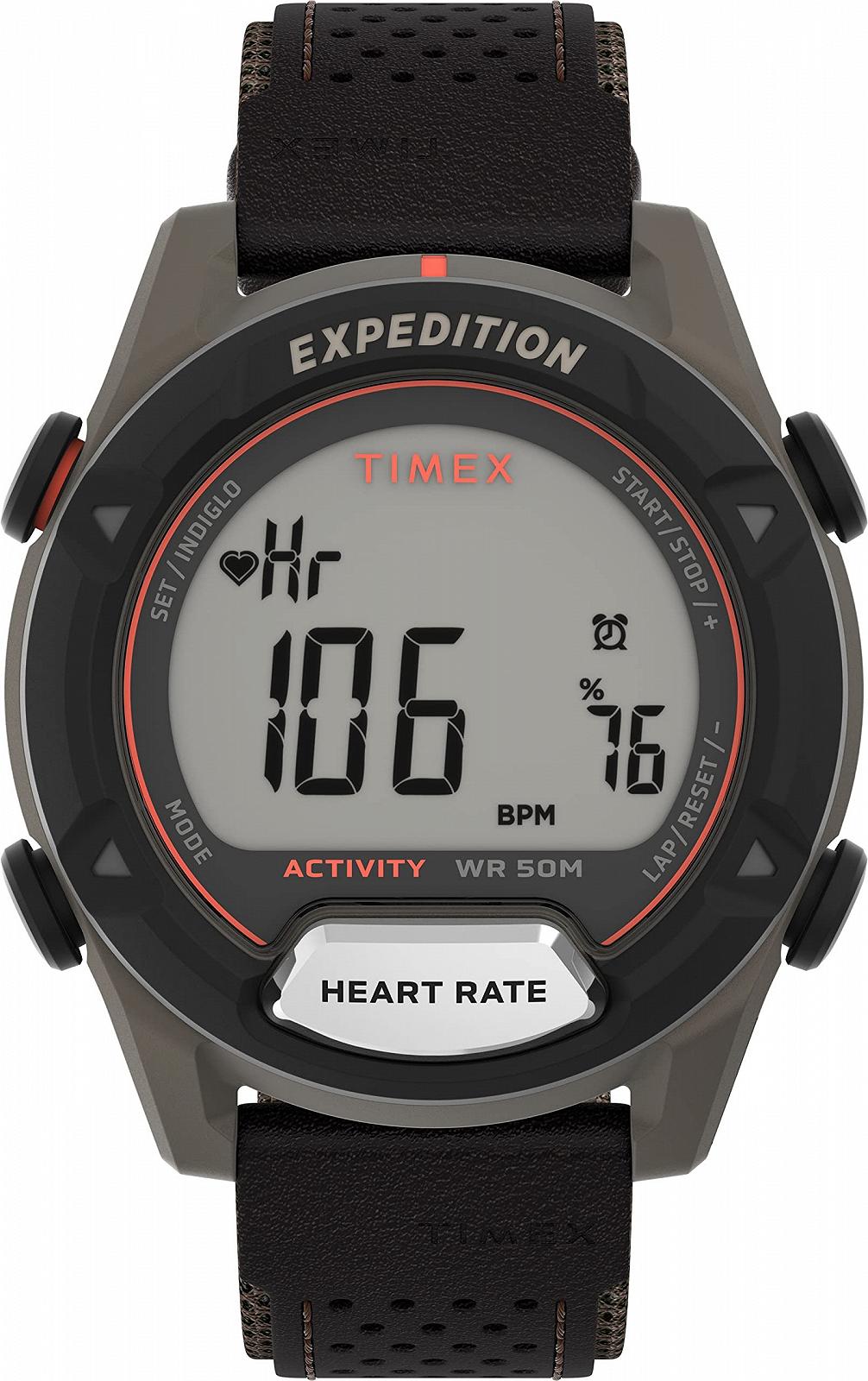 Годинник Timex Expedition Robust Digital для чоловіків 43 мм з шкіряним ремінцем, фото №1