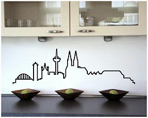 Наклейка на стіну Samunshi Cologne Skyline 120 x 35 см Чорна synthetic.ua - Фото 1