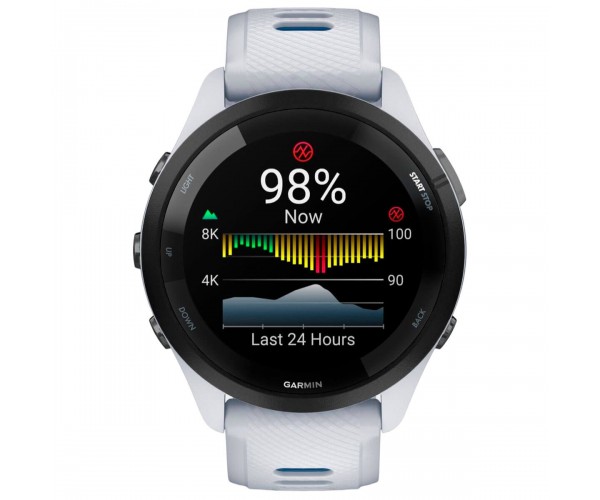 Смарт-годинник Garmin Forerunner 265 Black Bezel with Whitestone Case and Whitestone/Tidal Blue Silicone Band (010-02810-51), фото №7