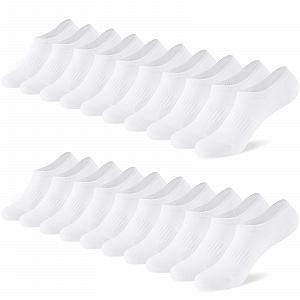 Спортивные носки мужские и женские, 10 пар носков, которые не видно, с нескользящей силиконовой лентой, унисекс, размер 35-38 39-42 43-46 - Фото 1