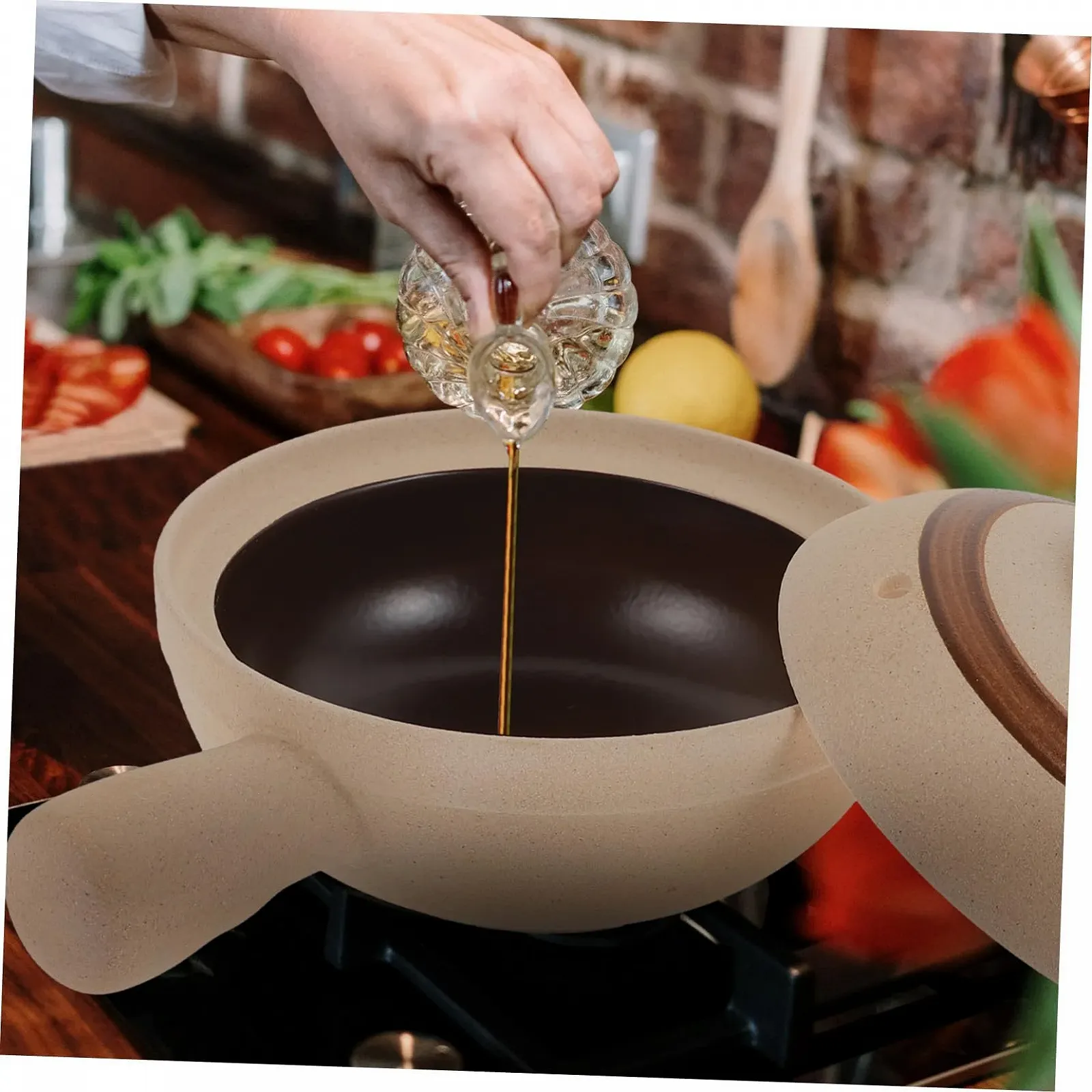 Керамічний Ківш VALICLUD з кришкою термостійкий для супів та рису, фото №5