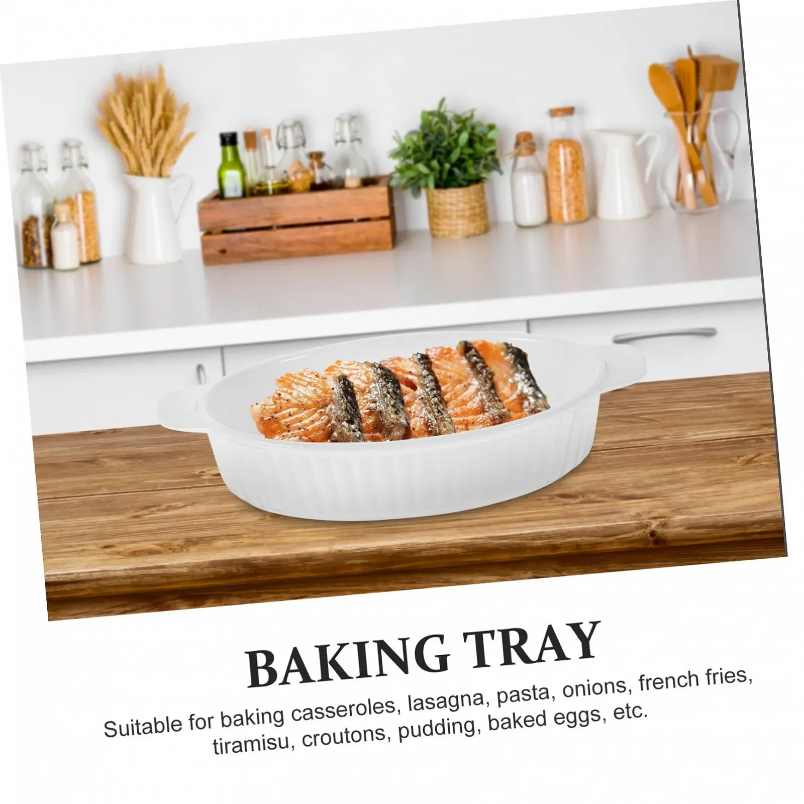 Форма для запекания IMIKEYA керамическая с двойными ручками термостойкая, фото №4