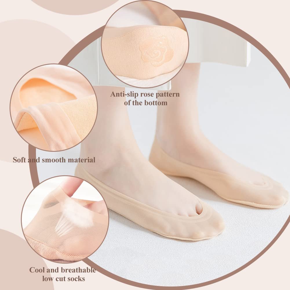 Балетки EQLEF Женские носки-следки Нескользящие невидимые носки Носки для кроссовок Невидимые носки для туфель на высоких каблуках и лодочек, фото №4