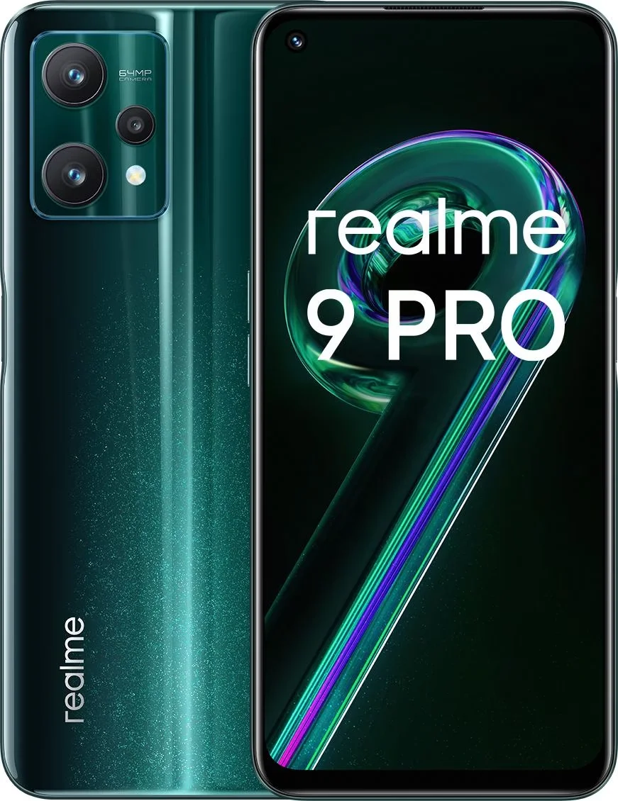 Смартфон 6.6" Realme 9 Pro 5G 6+6/128Gb 5G 2-SIM NFC 64/16Мп 8 ядер Android 14 Aurora Green, фото №1