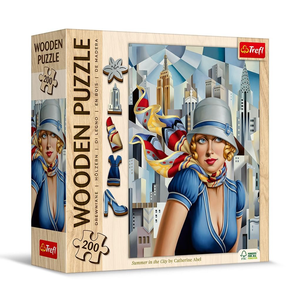Дерев'яний пазл Trefl Artistic Wooden Puzzle Summer in the City, Catherine ABEL 200 елементів, фото №2