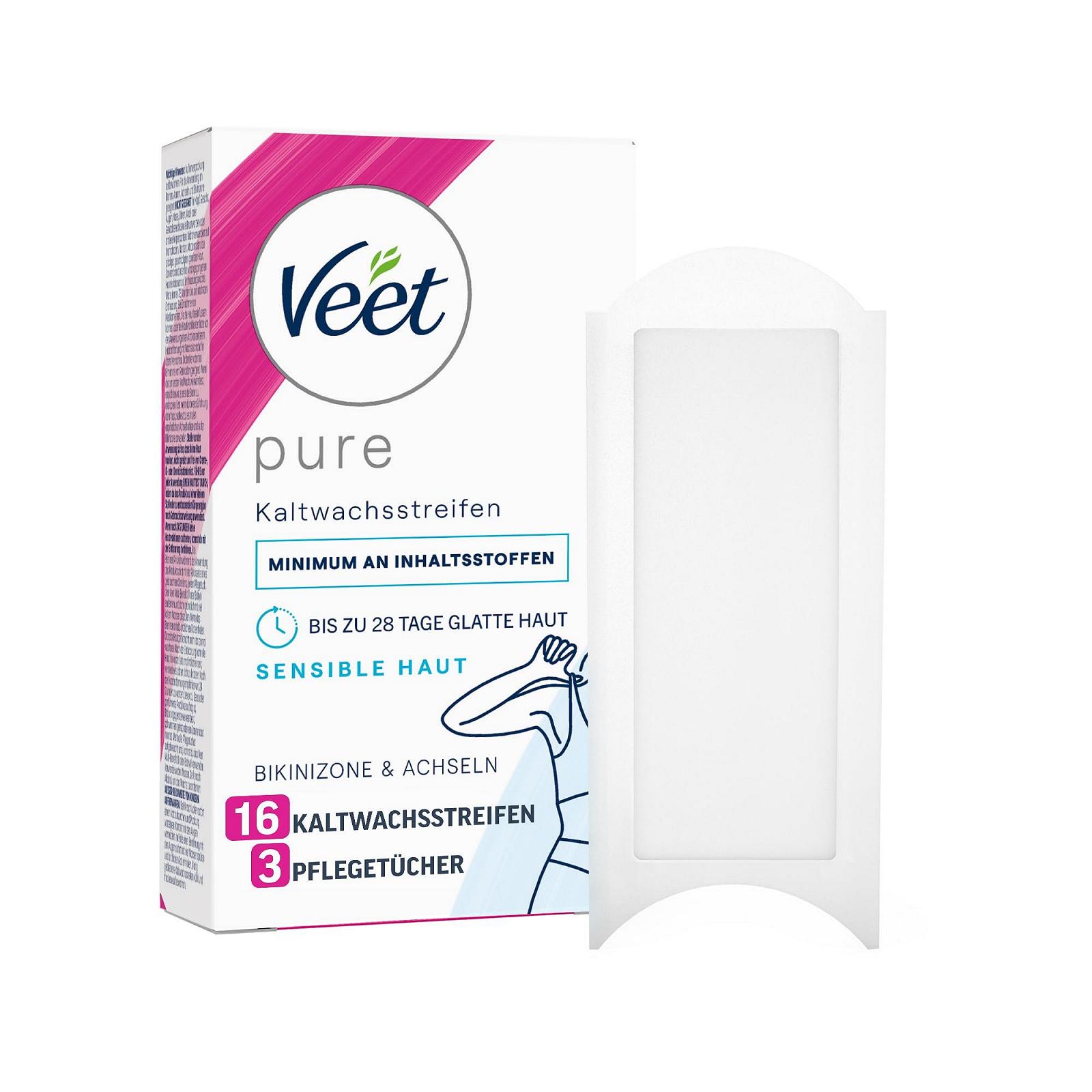 Смужки з холодним воском Veet Easy-Gelwax для бікіні та пахв для чутливої шкіри 1 упаковка (1 x 16 шт), фото №1
