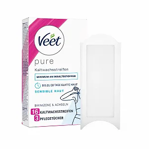 Полоски с холодным воском Veet Easy-Gelwax для бикини и подмышек для чувствительной кожи 1 упаковка (1 x 16 шт) - Фото 1