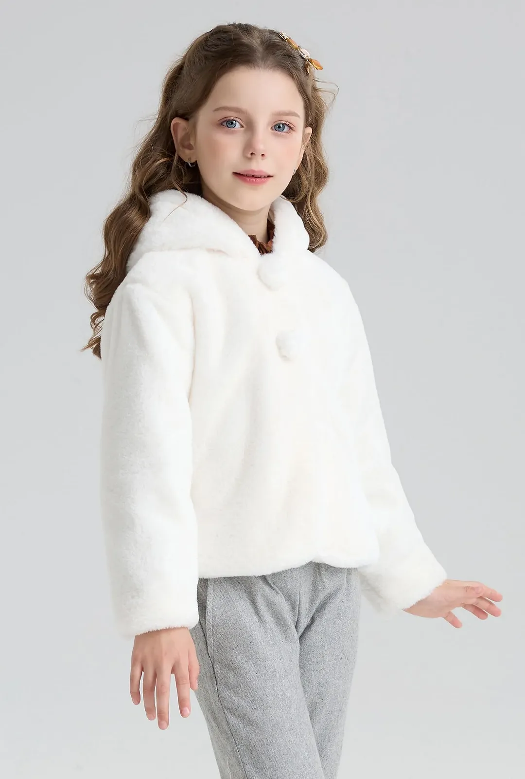 Пальто SOLOCOTE для дівчинки, штучне хутро, фото №3