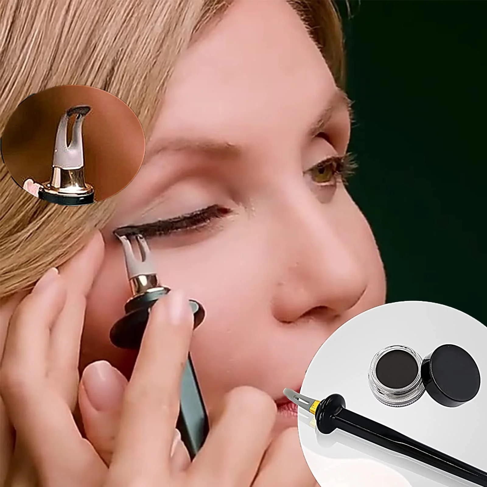 Інструмент для нанесення водостійкої підводки для очей з силікону Набір Чорний, фото №2