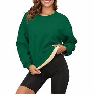 Женский Свитшот 2024, утепленный, с круглым вырезом - Фото 1