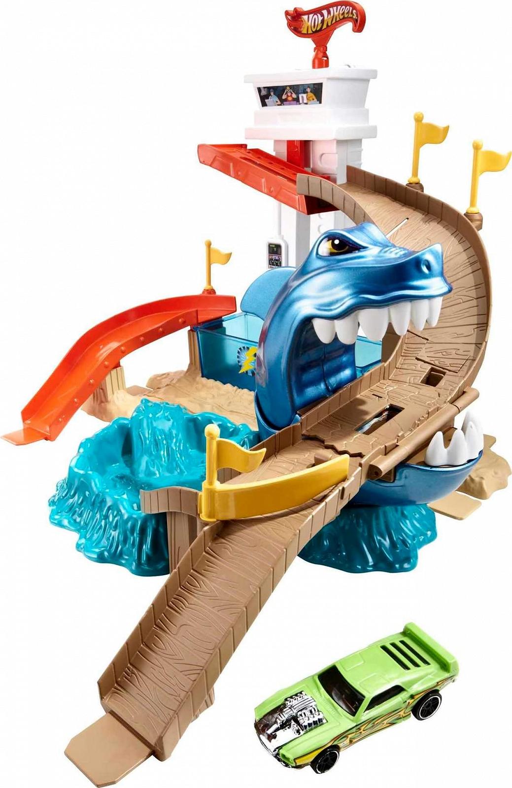 Ігровий набір Hot Wheels City BGK04 Shark Attack Color Shifters великий з іграшковою машиною та стартером, фото №1