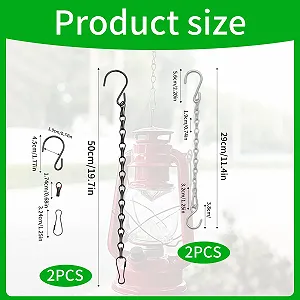 Ланцюги для підвісних кошиків із гачками 50 см 4 шт чорні металеві synthetic.ua - Фото 1