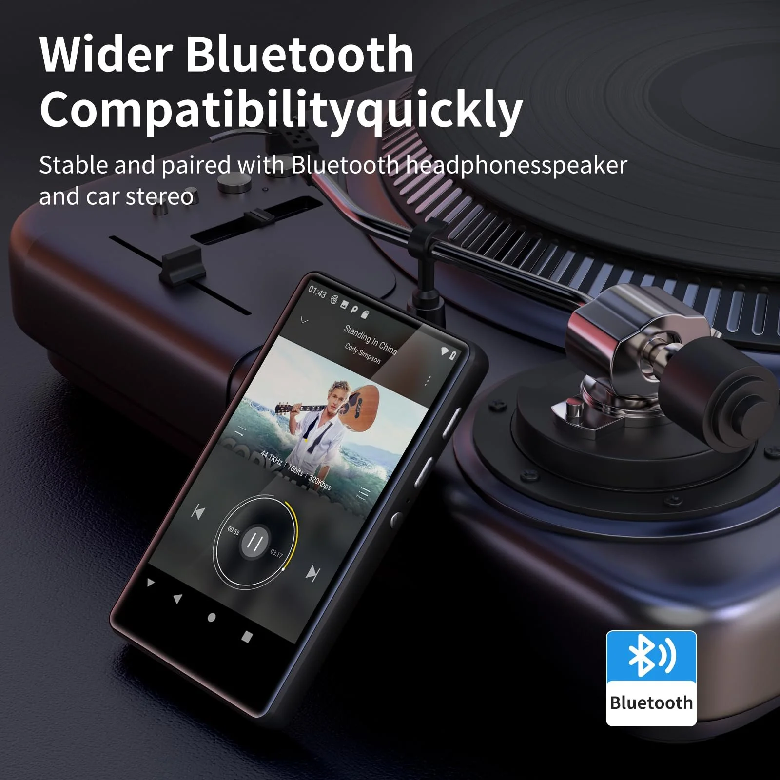 MP3 плеер SWOFY M503 Pro 80 ГБ Bluetooth и WiFi Черный, фото №6