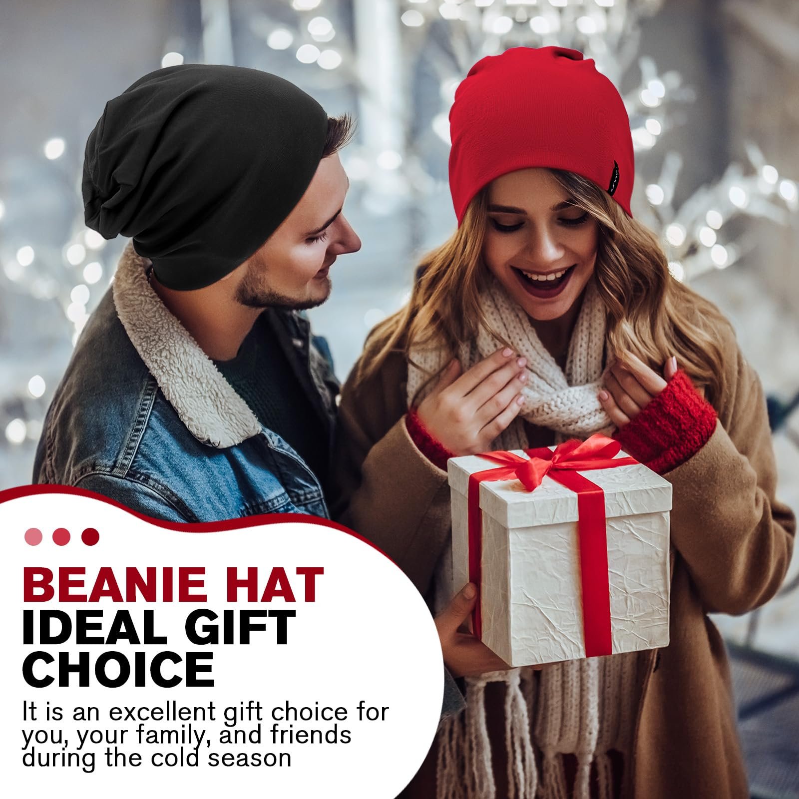 Шапка-біні HAMUNI Slouchy для жінок, Зручна, Подвійний шар, М'яка, фото №6