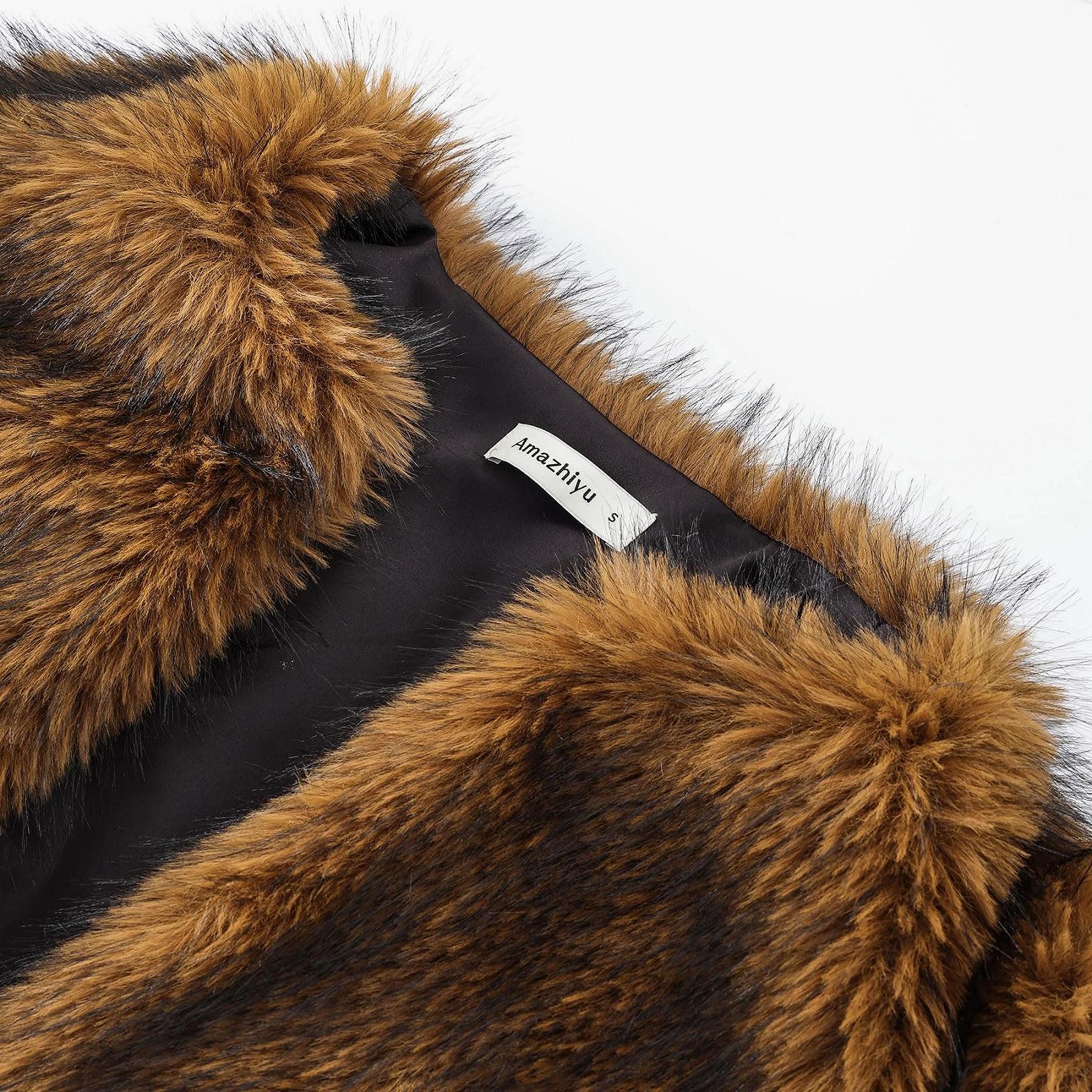 Шуба Amazhiyu, плюшевая, фото №4