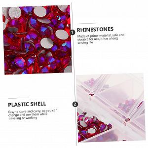 Стразы Плоские Healvian, 2 коробки, для ногтей, для акриловых ногтей, инструменты для рисования, косметика, стекло, декоративные synthetic.ua - Фото 1