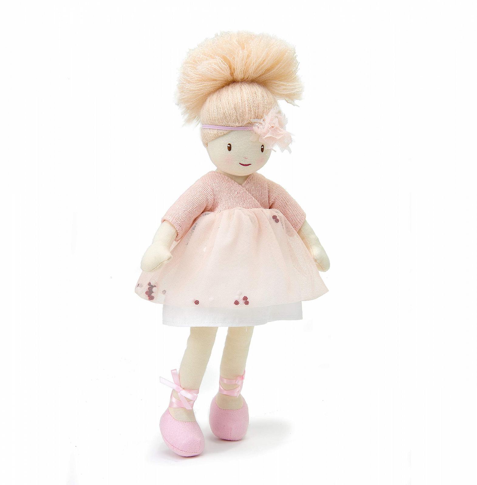 Кукла ThreadBear Design Amelie с мягким телом, блондинка, в розовом платье с пачкой, фото №1