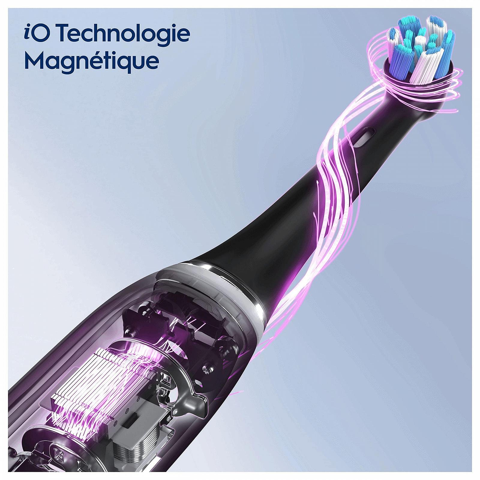 Электрическая зубная щетка Oral-B iO, 2 шт, черная и розовая ручки, черный и белый дисплей, Bluetooth, 3 сменные насадки, фото №3