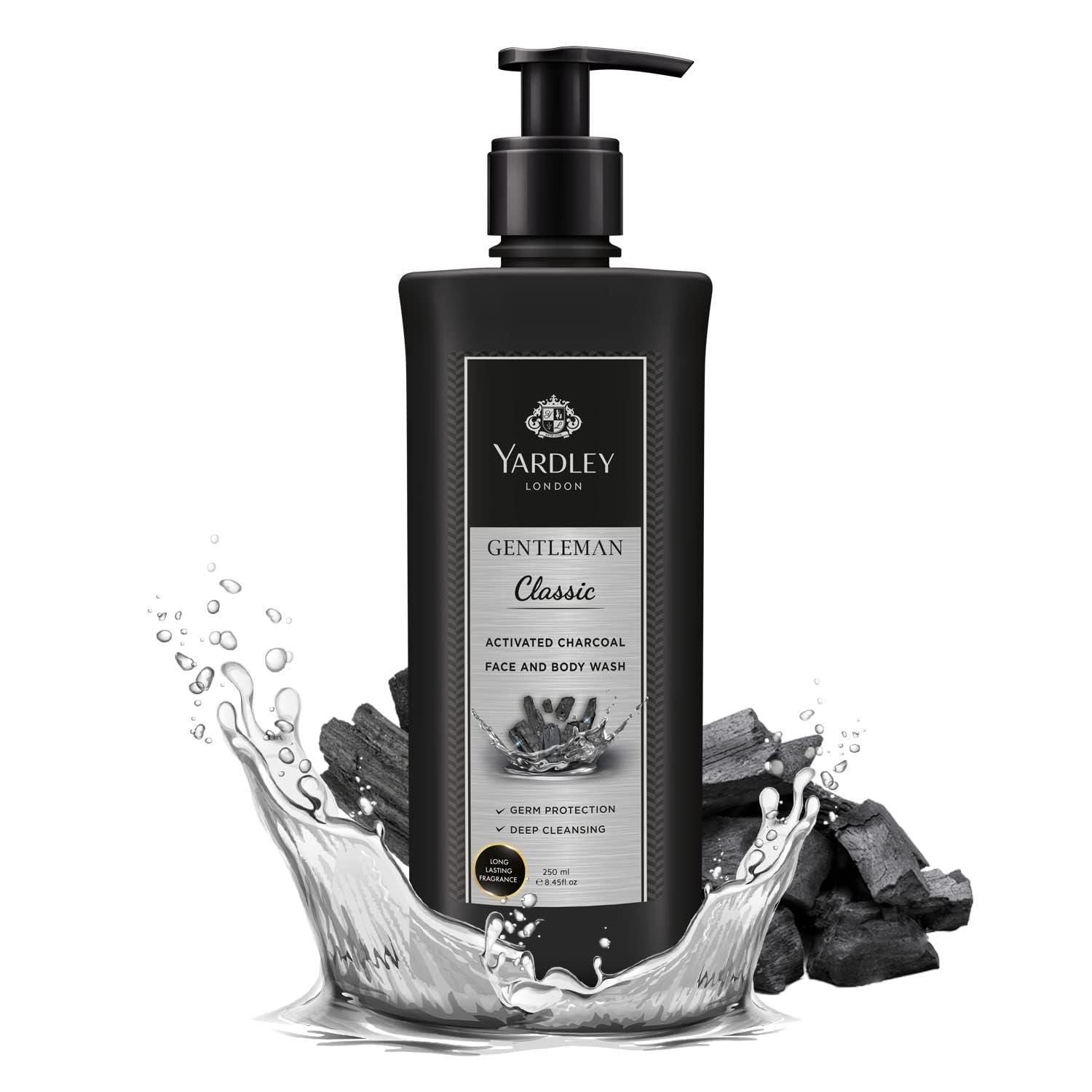 Гель для душу та вмивання Yardley London Gentleman Classic Activated Charcoal чоловічий 250 мл, фото №1