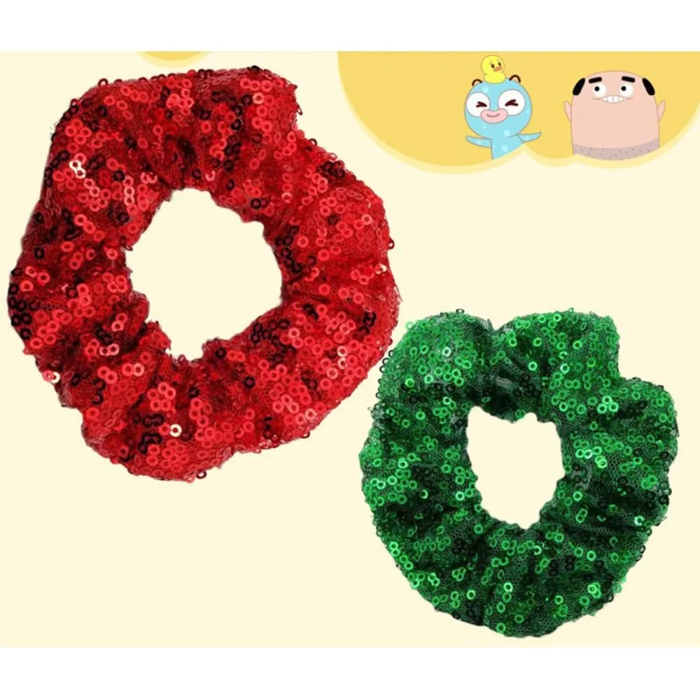 Блискуча резинка для волосся з паєтками, фіолетова, фото №3