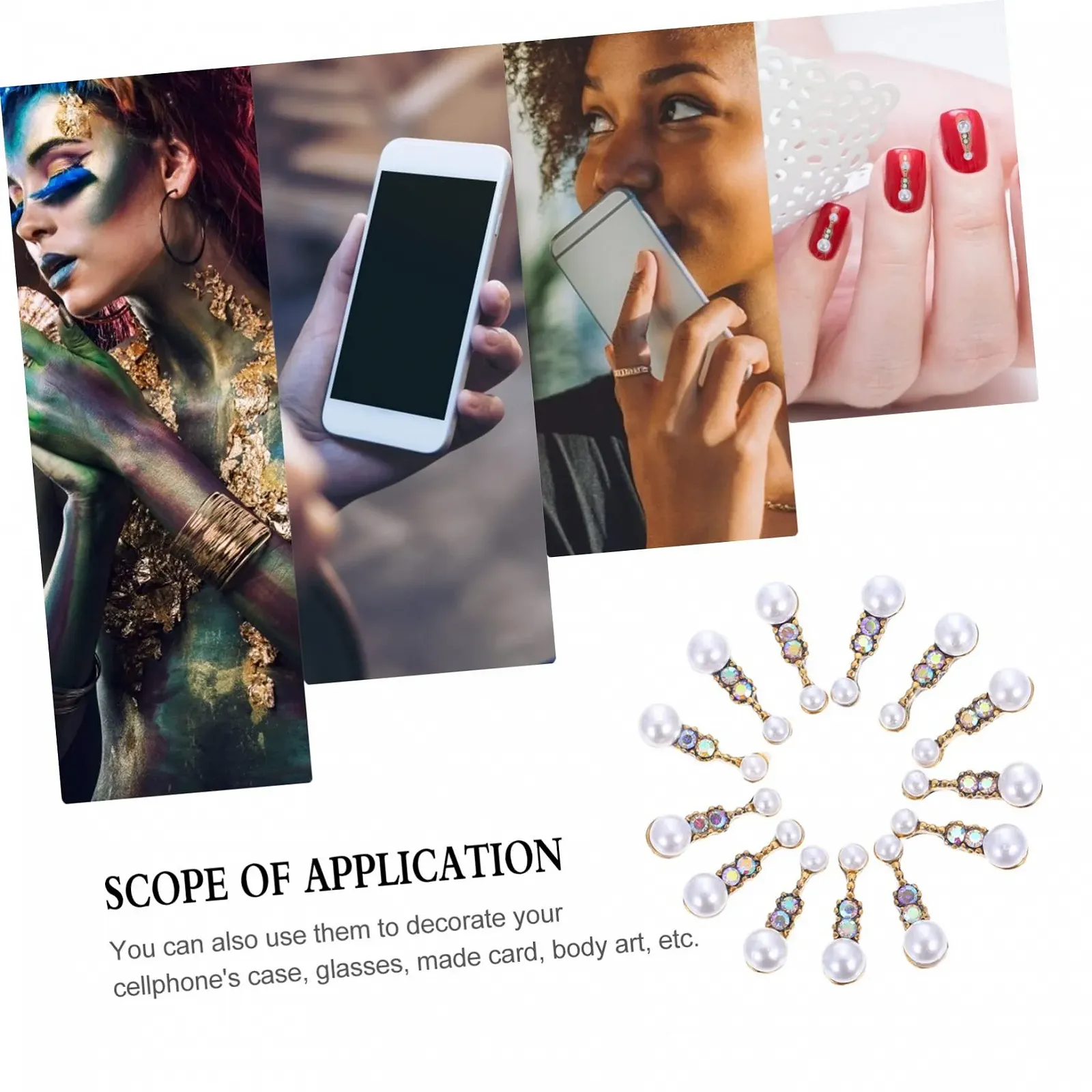 Стразы для ногтей Healvian 40 шт., украшения для маникюра, бусины, DIY патч, аксессуары, кристаллы 3D, фото №4