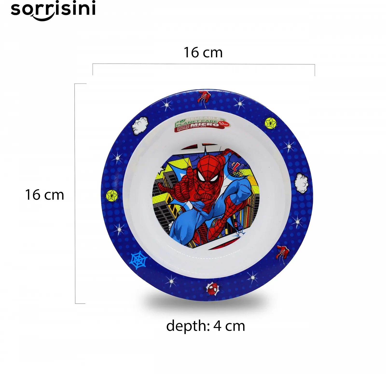 Детский набор посуды Sorrisini Spiderman (тарелка, миска, чашка 260 мл), фото №4 Детский набор посуды Sorrisini Spiderman (тарелка, миска, чашка 260 мл), фото №4